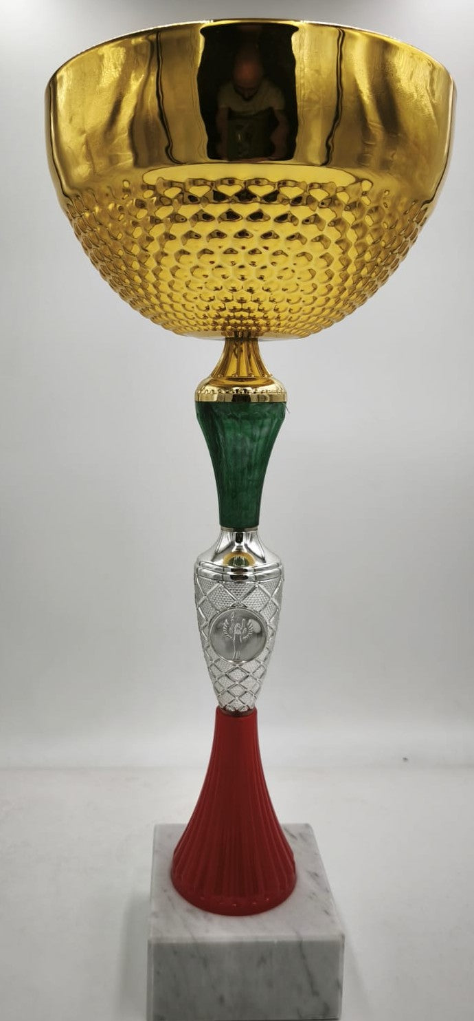 Coppa da 41 cm FINE SERIE con tazza in metallo e base in marmo