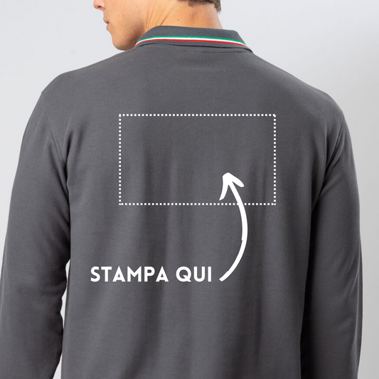 Polo a manica lunga con tricolore | Cod. BS211