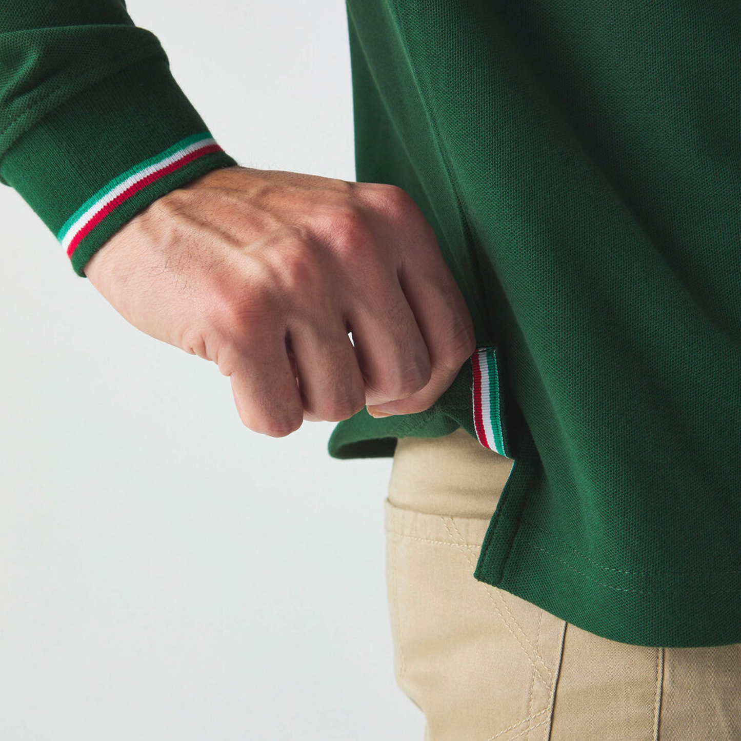 Polo a manica lunga con tricolore | Cod. BS211