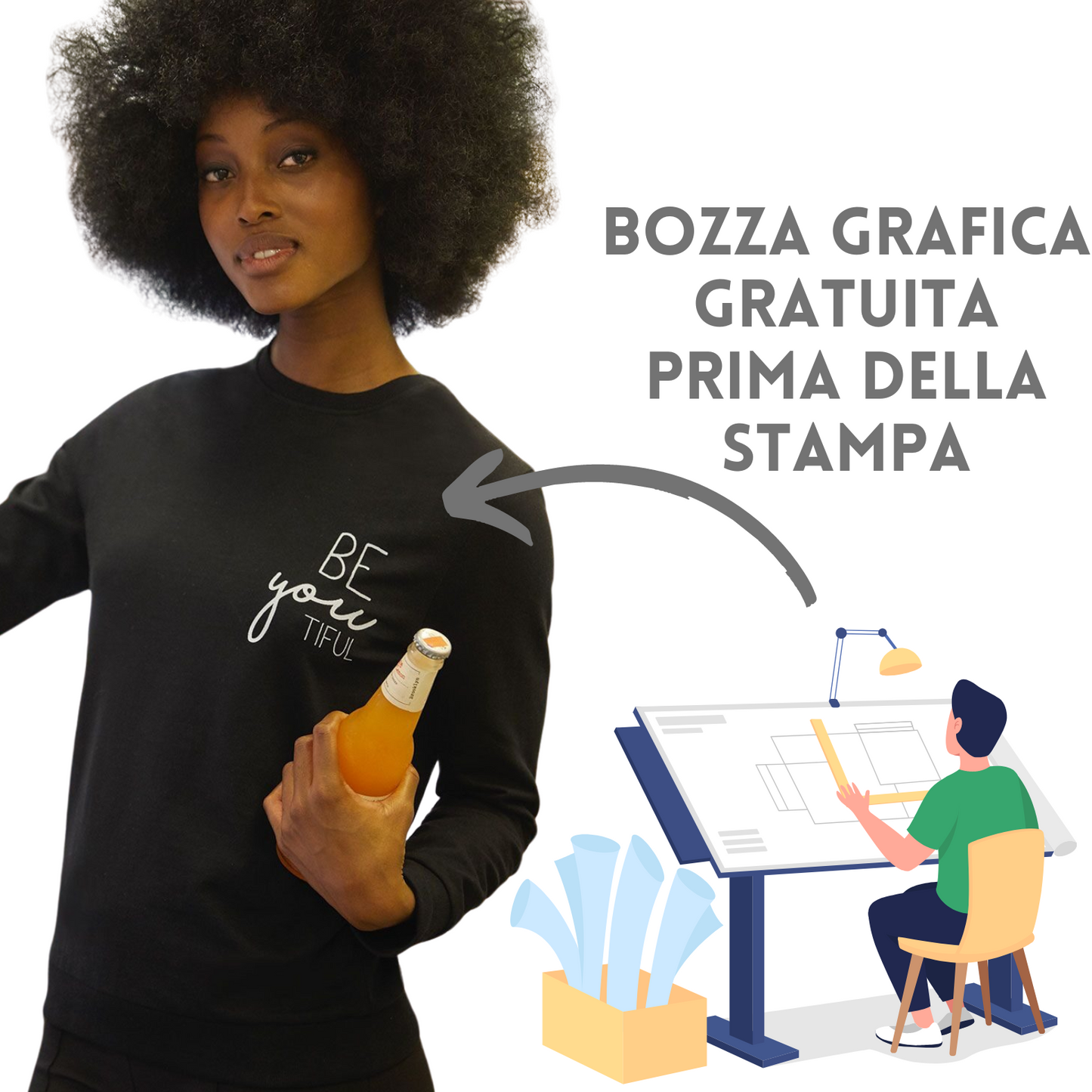 Felpa personalizzata da donna BCWW02W