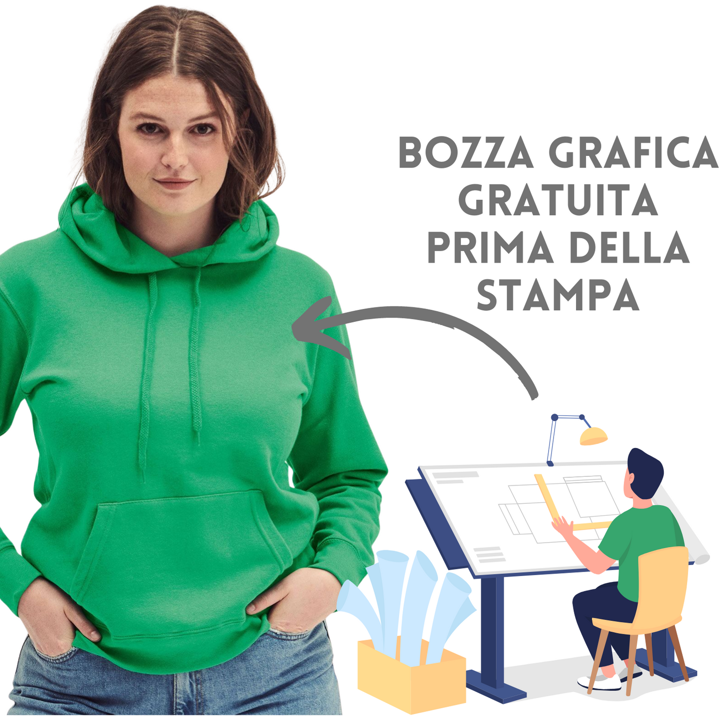 Felpa donna personalizzata con cappuccio FR620380