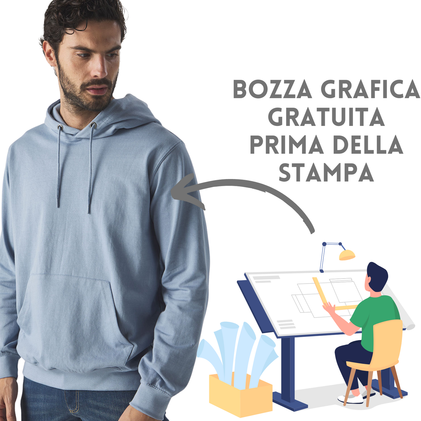 Felpa personalizzata con cappuccio unisex BS303