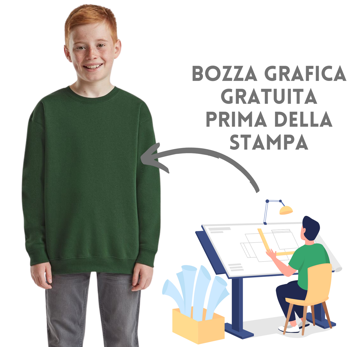 Felpa personalizzata da bambino | Cod. FR620310