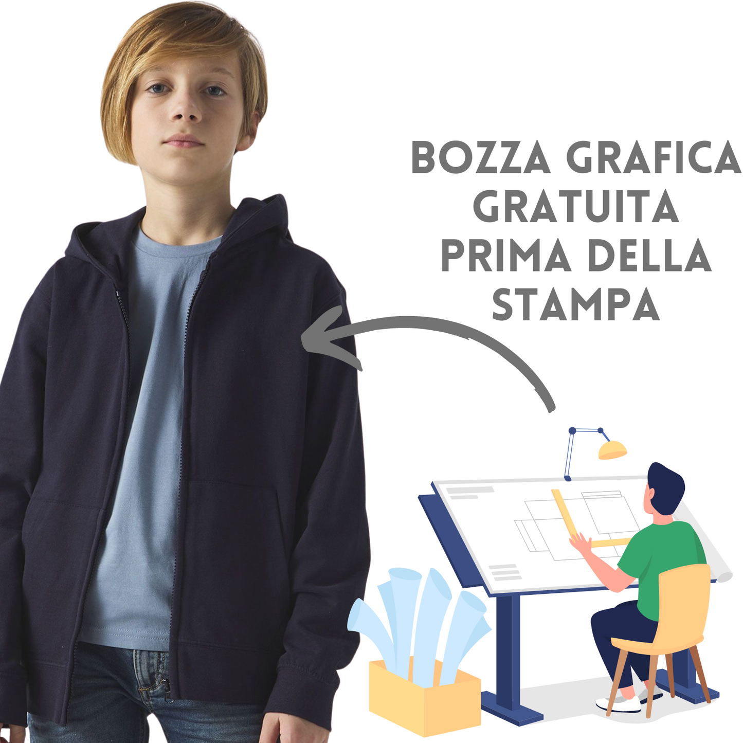Felpa personalizzata da bambino BSK304