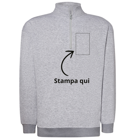 Felpa unisex personalizzata con mezza zip | Cod. SWRAZIP