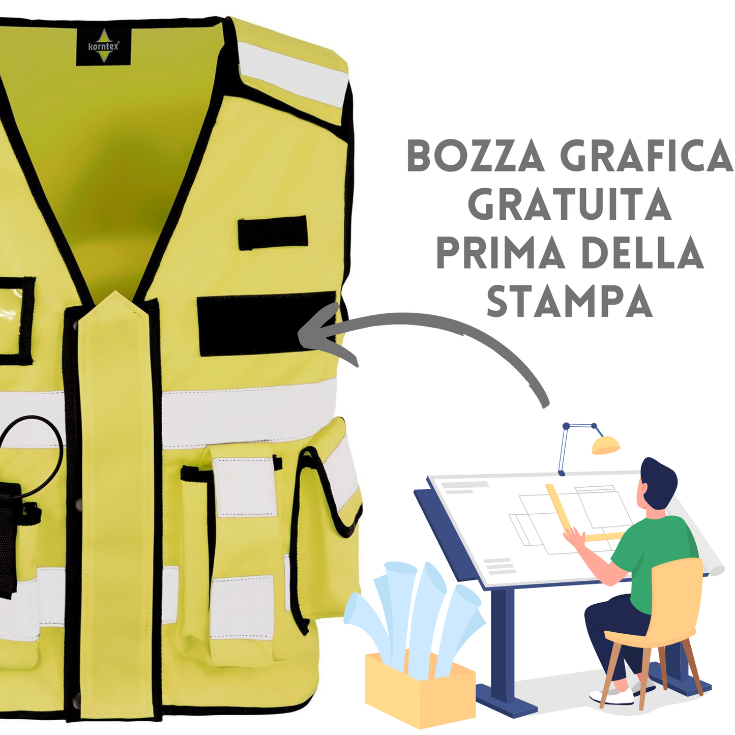 Gilet alta visibilità tactical personalizzato | Cod. KXTAC