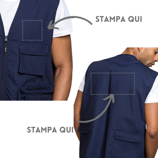Gilet multitasche personalizzato PM811