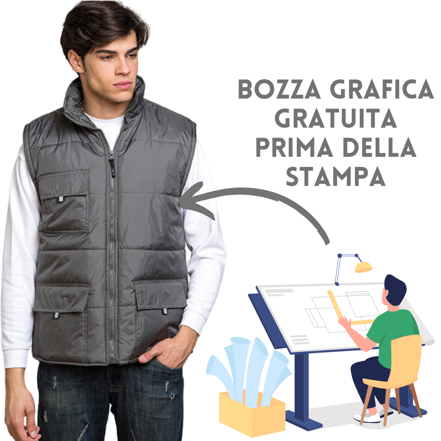 Gilet da lavoro personalizzato PM714