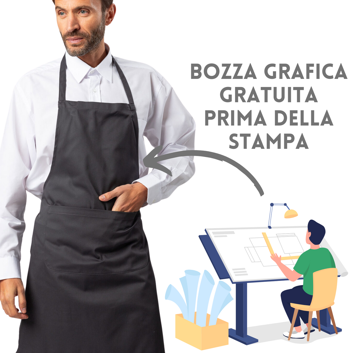 Grembiuli Classic personalizzati da cucina | Cod. MI051