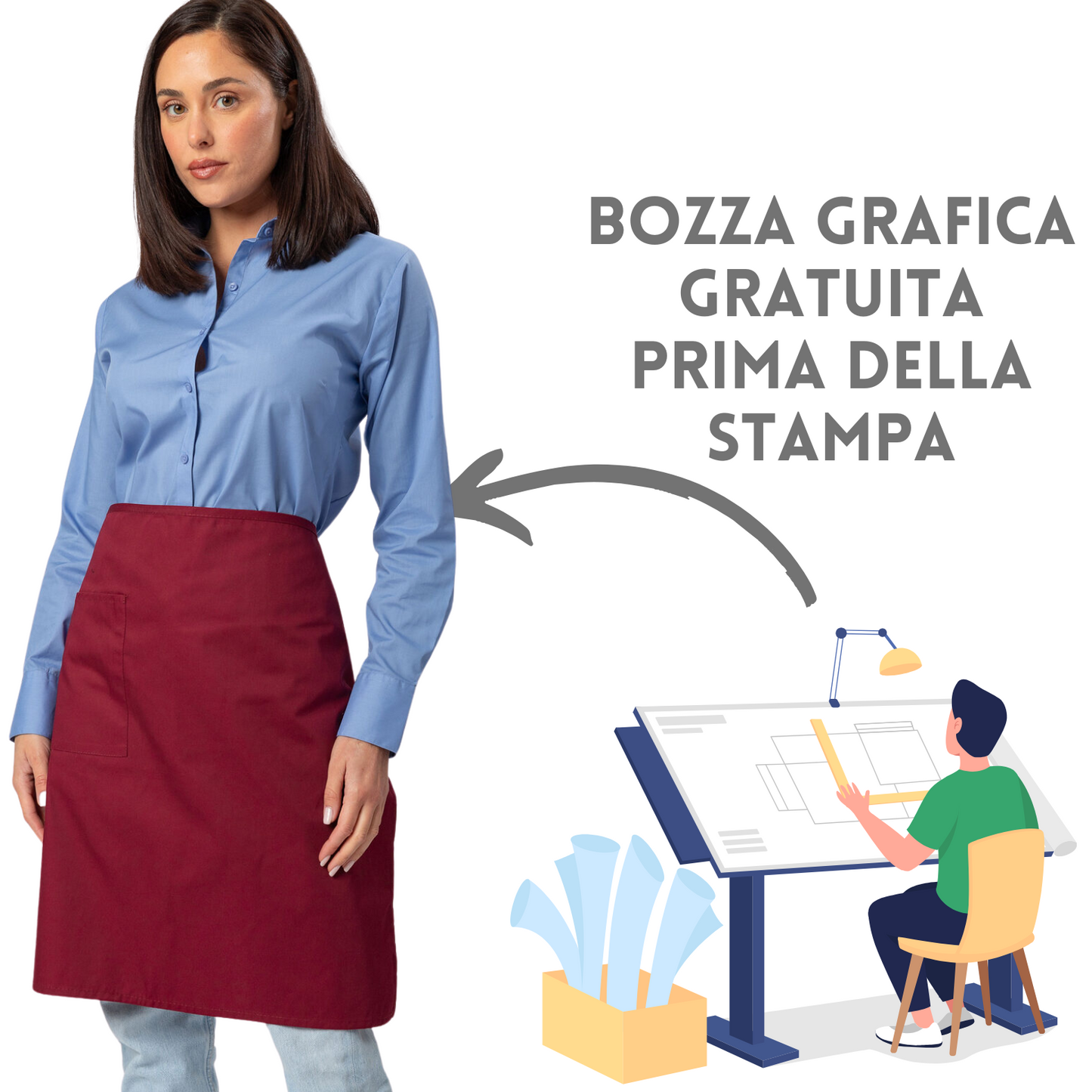 Grembiuli Bistrot personalizzati da cucina | Cod. MI008