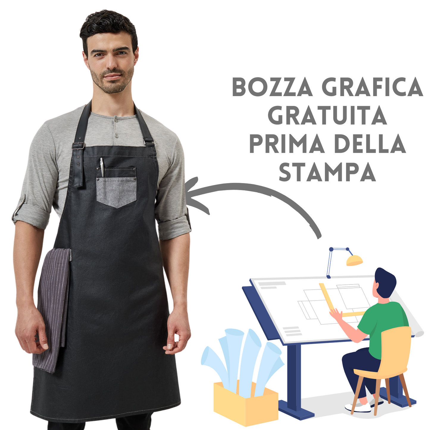 Grembiule professionale impermeabile personalizzato | Cod. PR136