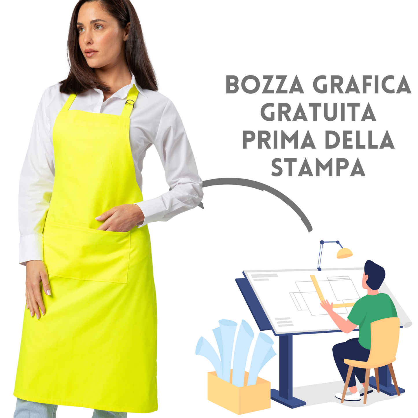 Grembiuli Fluo personalizzati da cucina | Cod. MI028