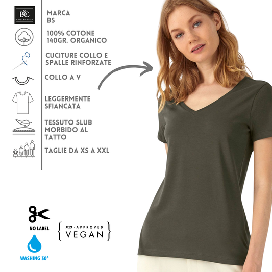 Magliette donna in cotone organico personalizzate | Cod. BCTW045