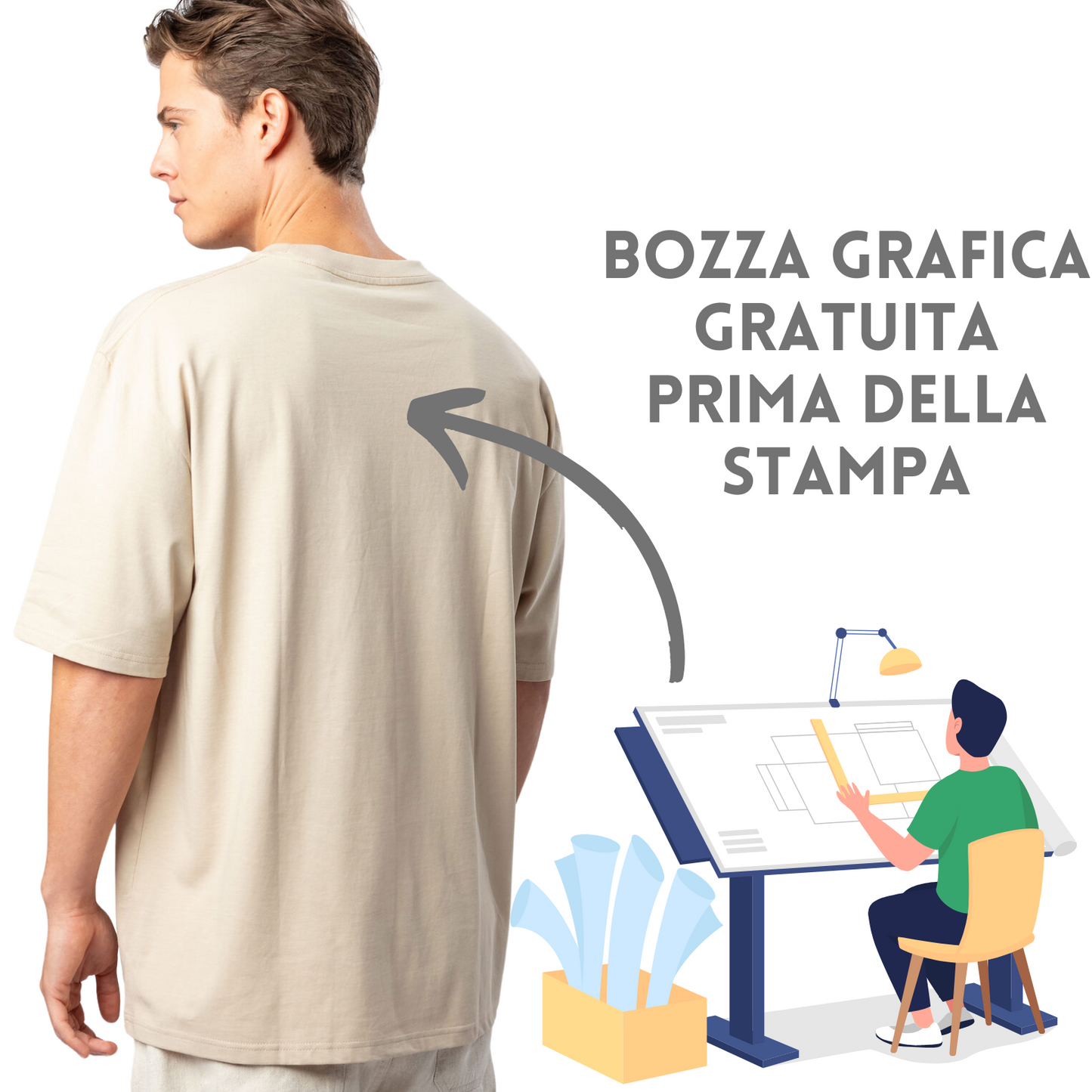 Magliette personalizzate oversize organic | Cod. BS053