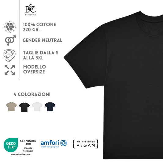T-shirt oversize gender neutral personalizzate | Cod. BCTG001