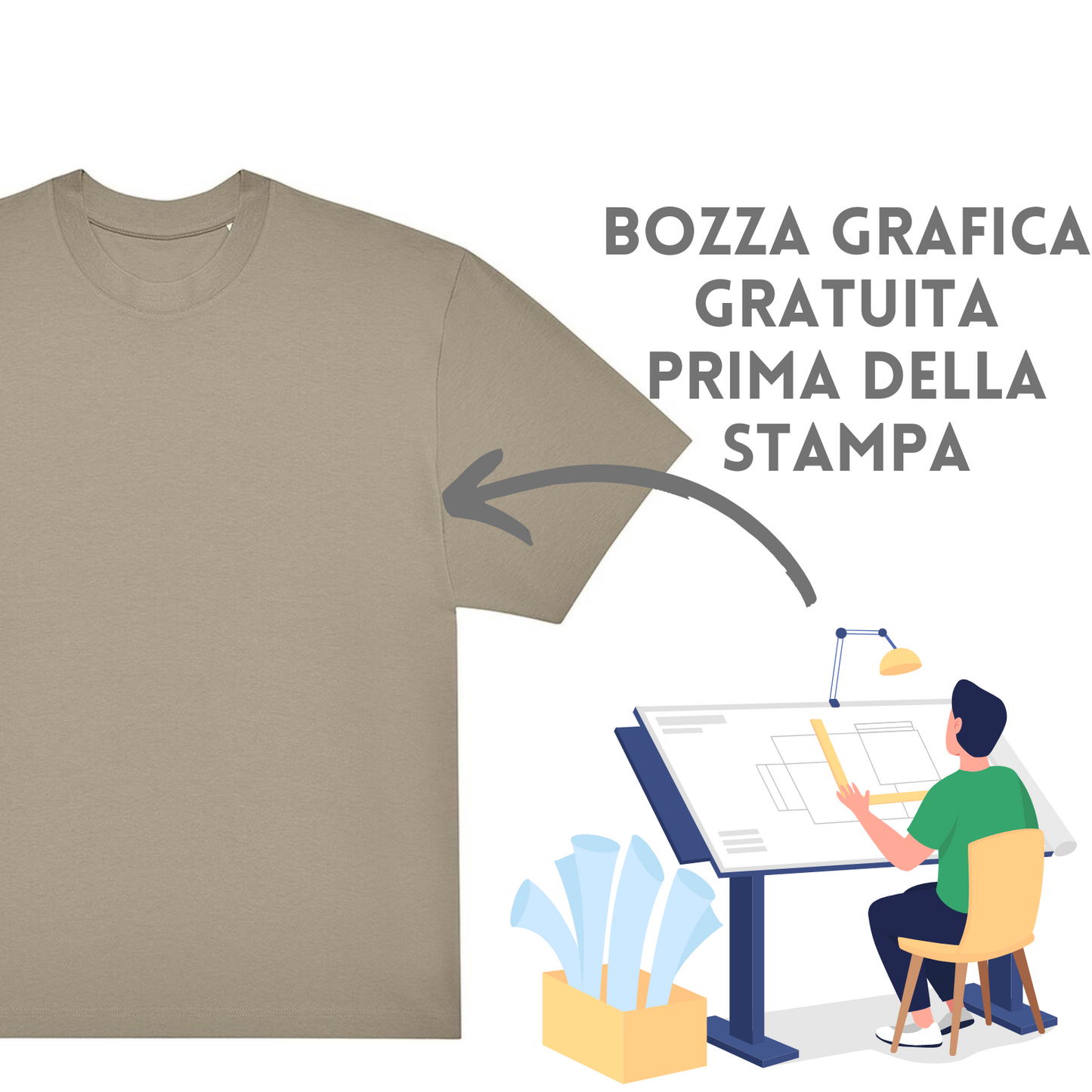 T-shirt oversize gender neutral personalizzate | Cod. BCTG001