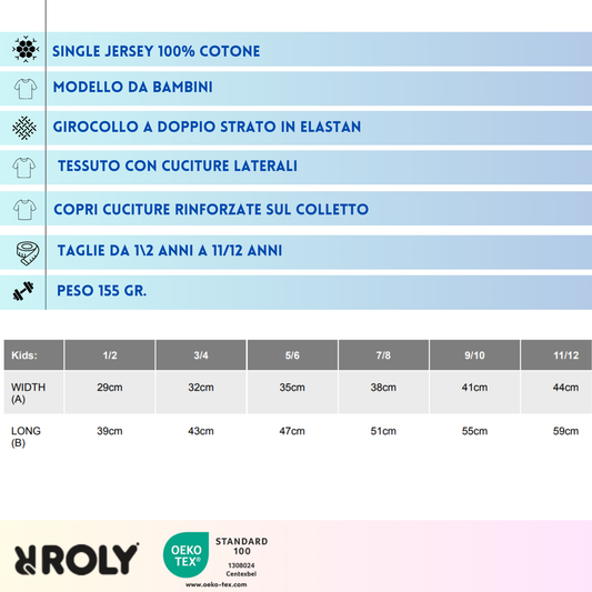 T-shirt personalizzate bambino Roly 150gr. | Cod. Beagle