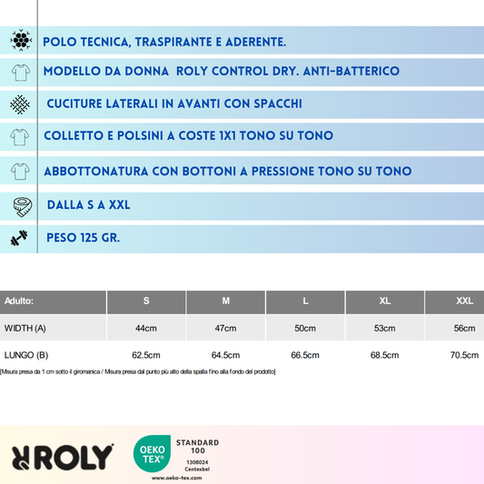 Polo sportiva da donna aderente | Cod. Tormo Woman