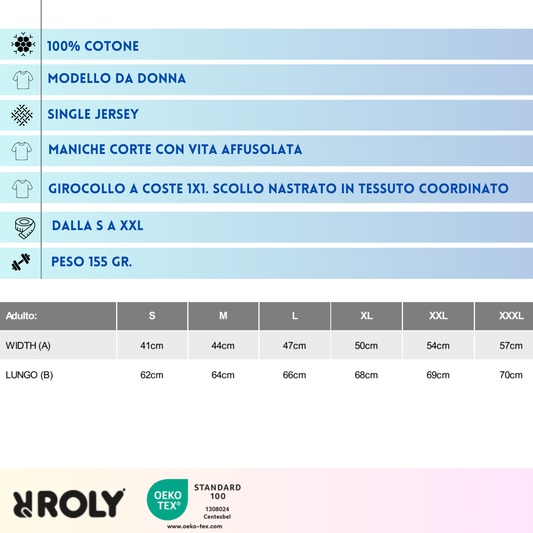T-shirt donna personalizzate Roly 155 gr. | Cod. Jamaica