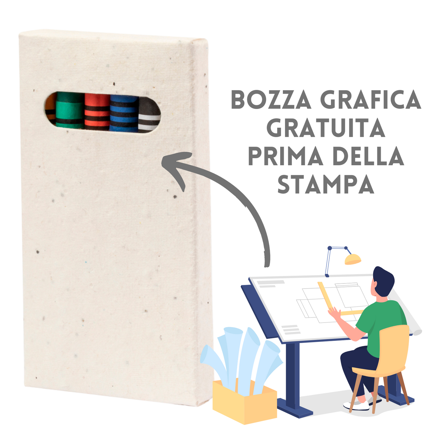 Set pastelli in cera con semi di petunia | Cod. 20371