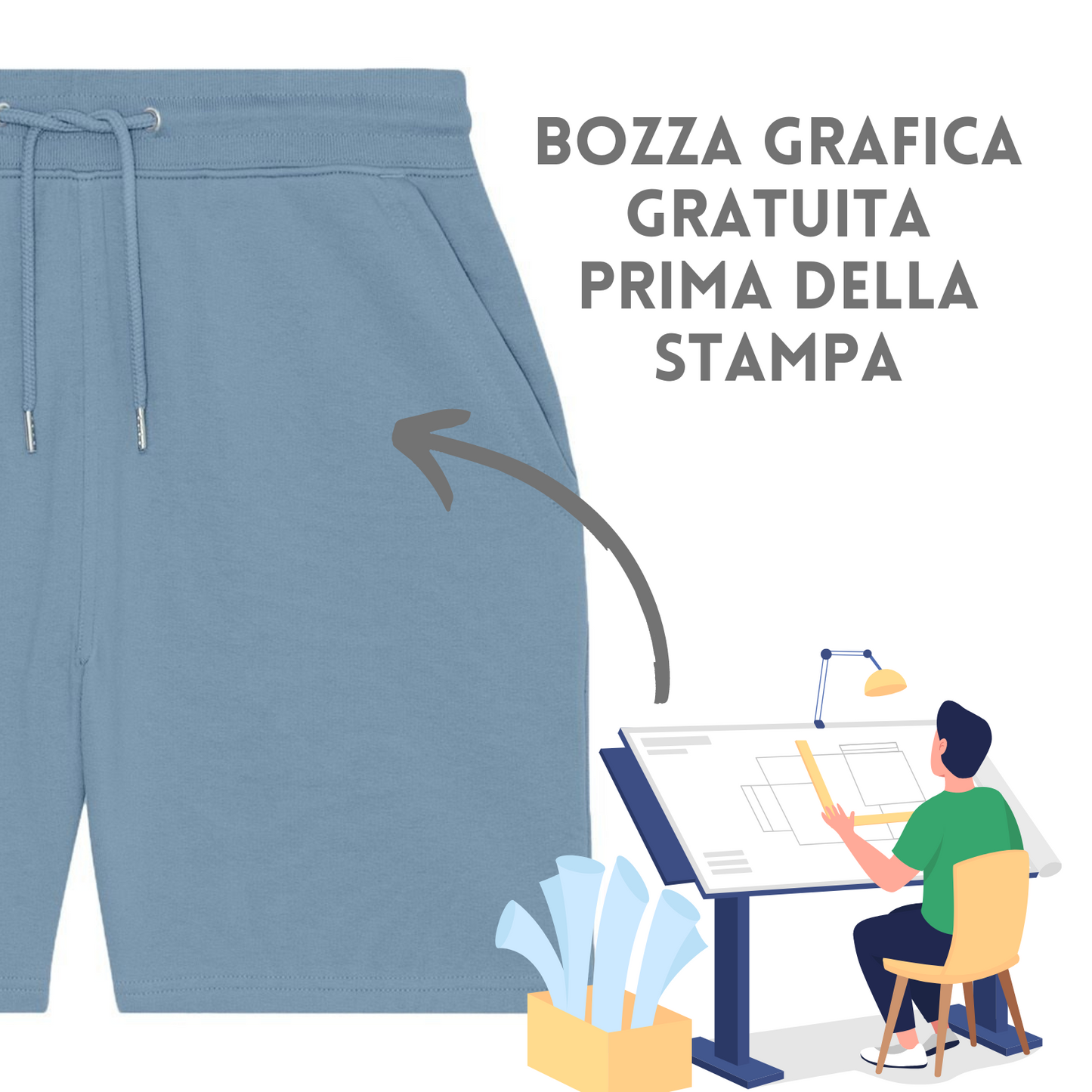 Pantaloncini in felpa personalizzati Cod. BS402