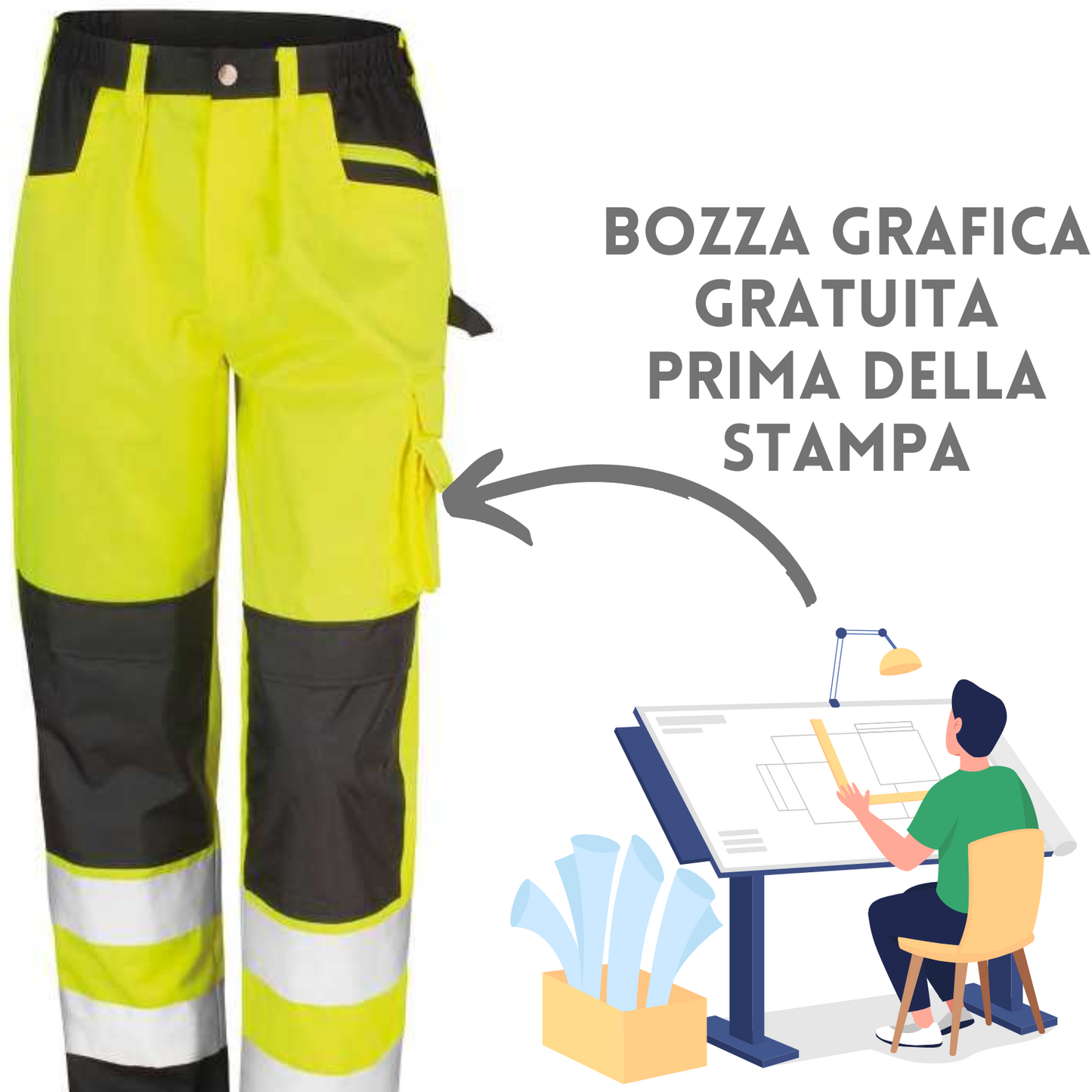Pantaloni cargo da lavoro alta visibilità | Cod. RER327X