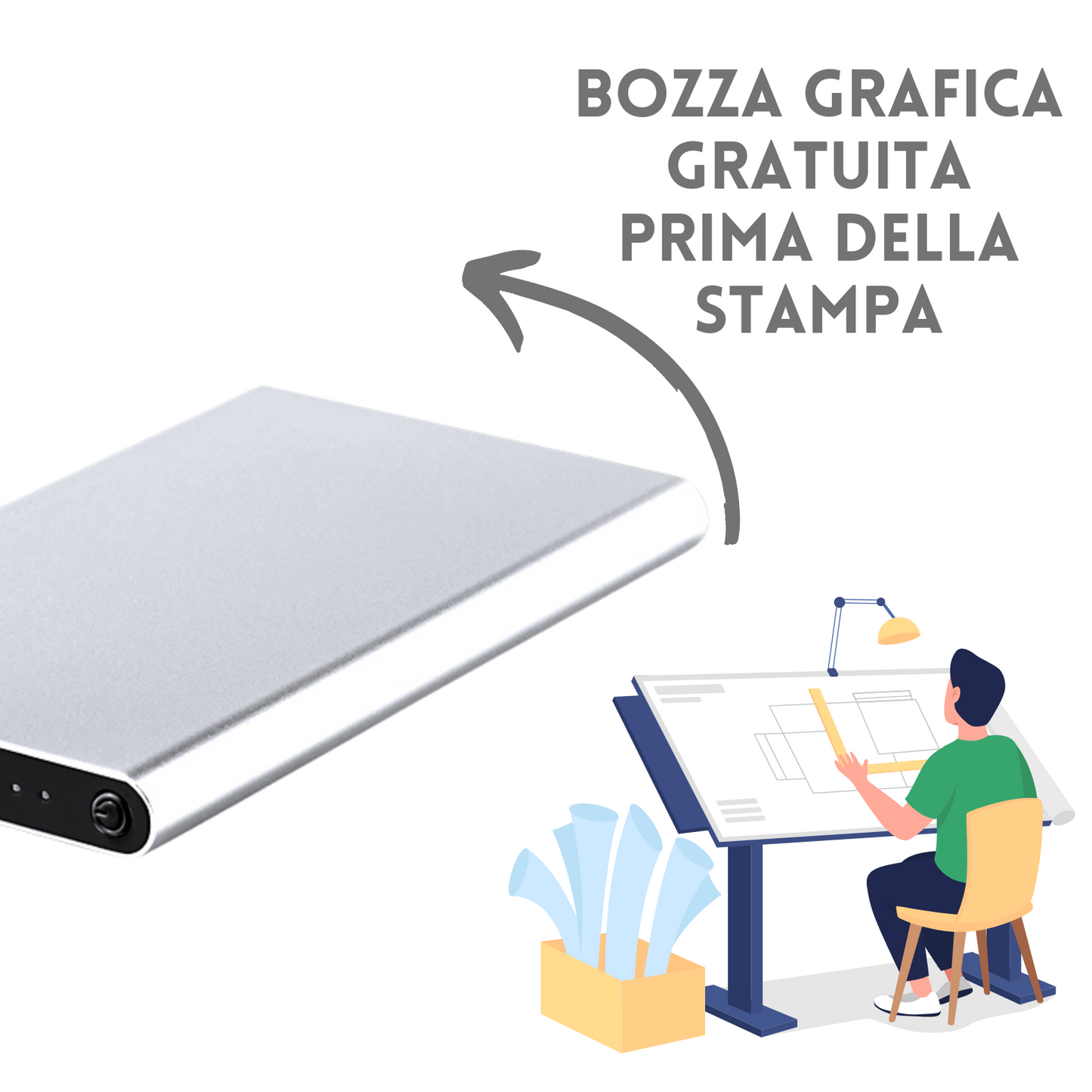 Power Bank in alluminio personalizzato | Cod. 20856