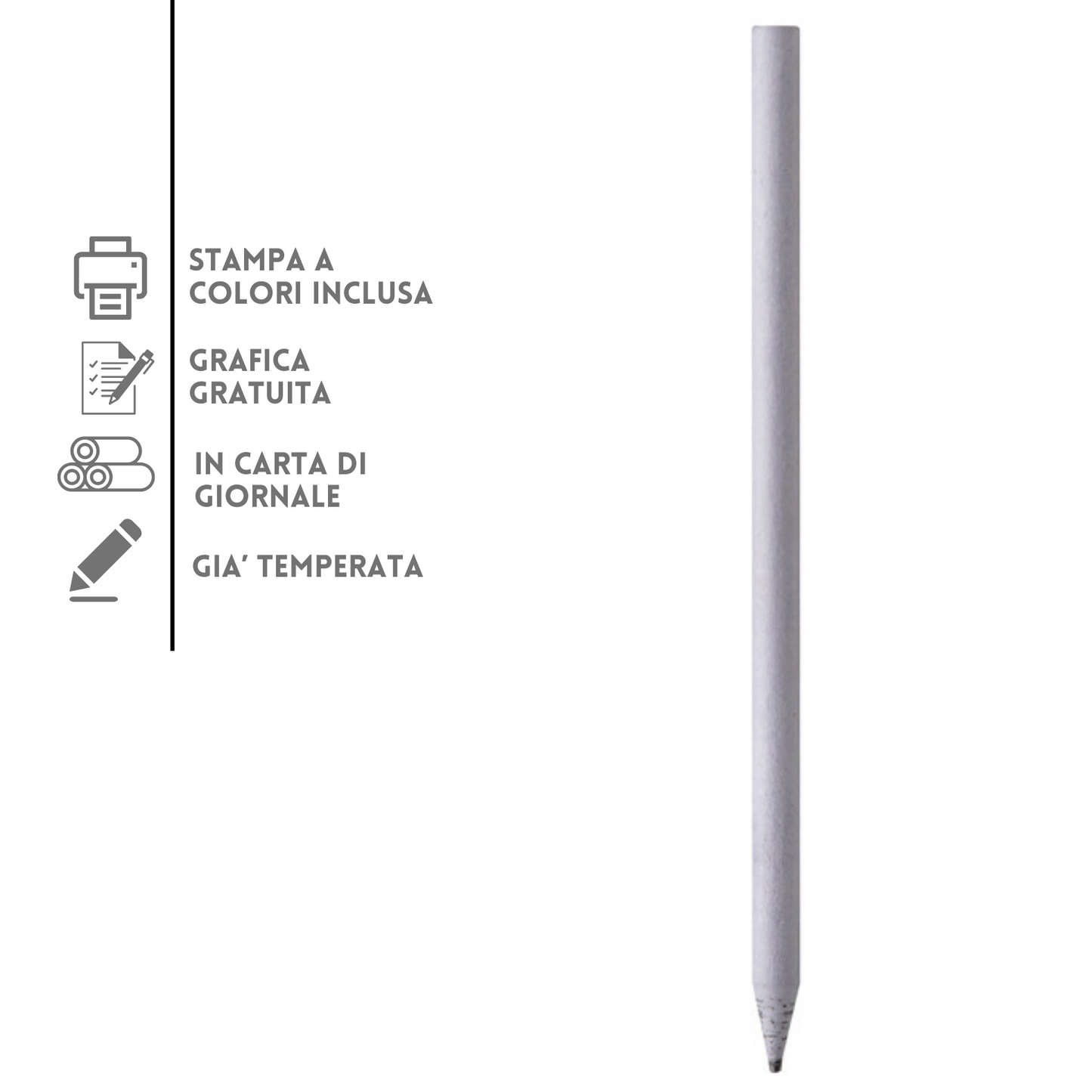 matite personalizzate in carta di giornale