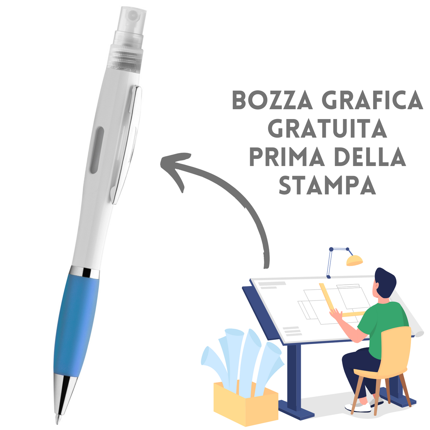 Penna personalizzata con contenitore spray | Cod. PD071
