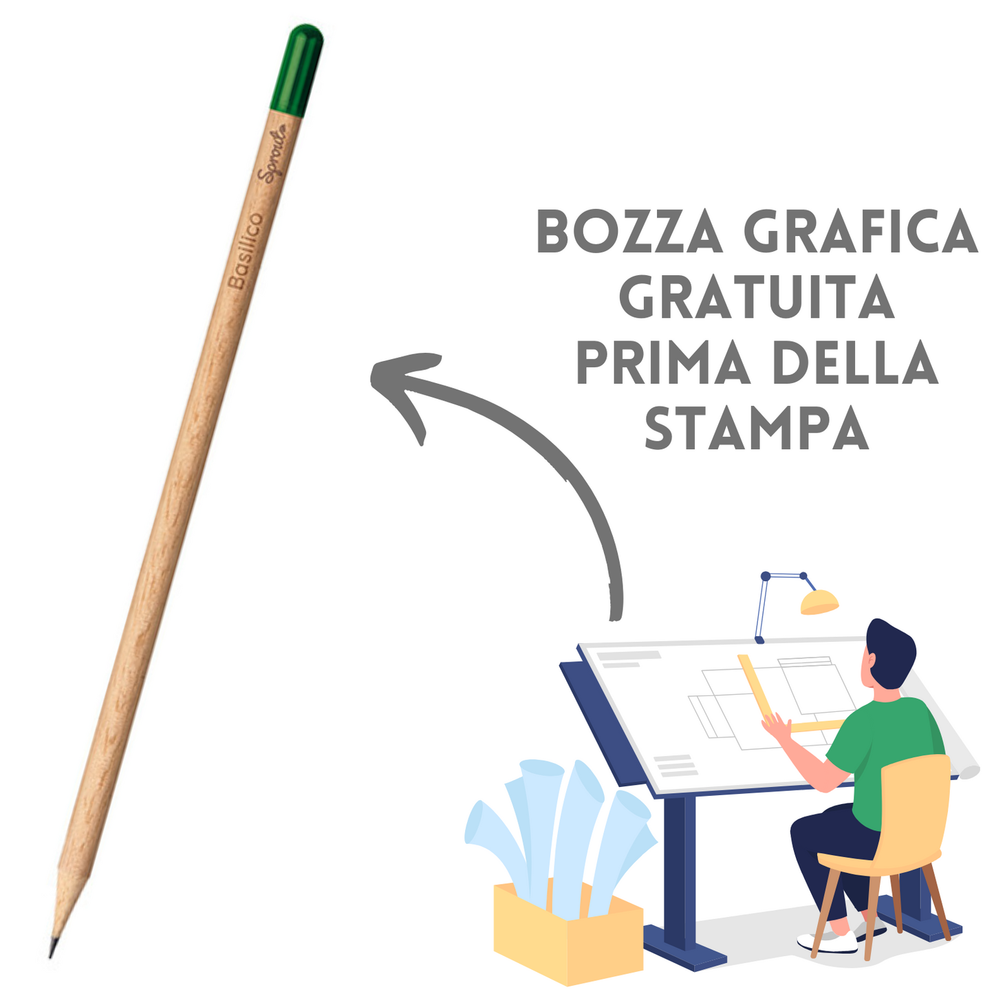 Matite personalizzate piantabili al basilico PD562