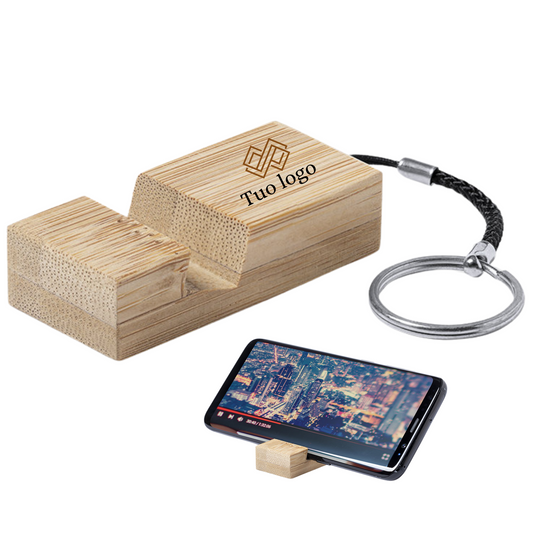 Portachiavi in bambù supporto smartphone 6796