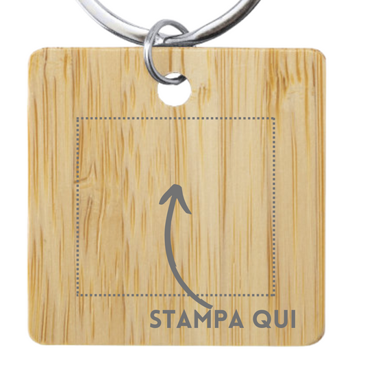 Portachiavi personalizzato in bamboo 6809