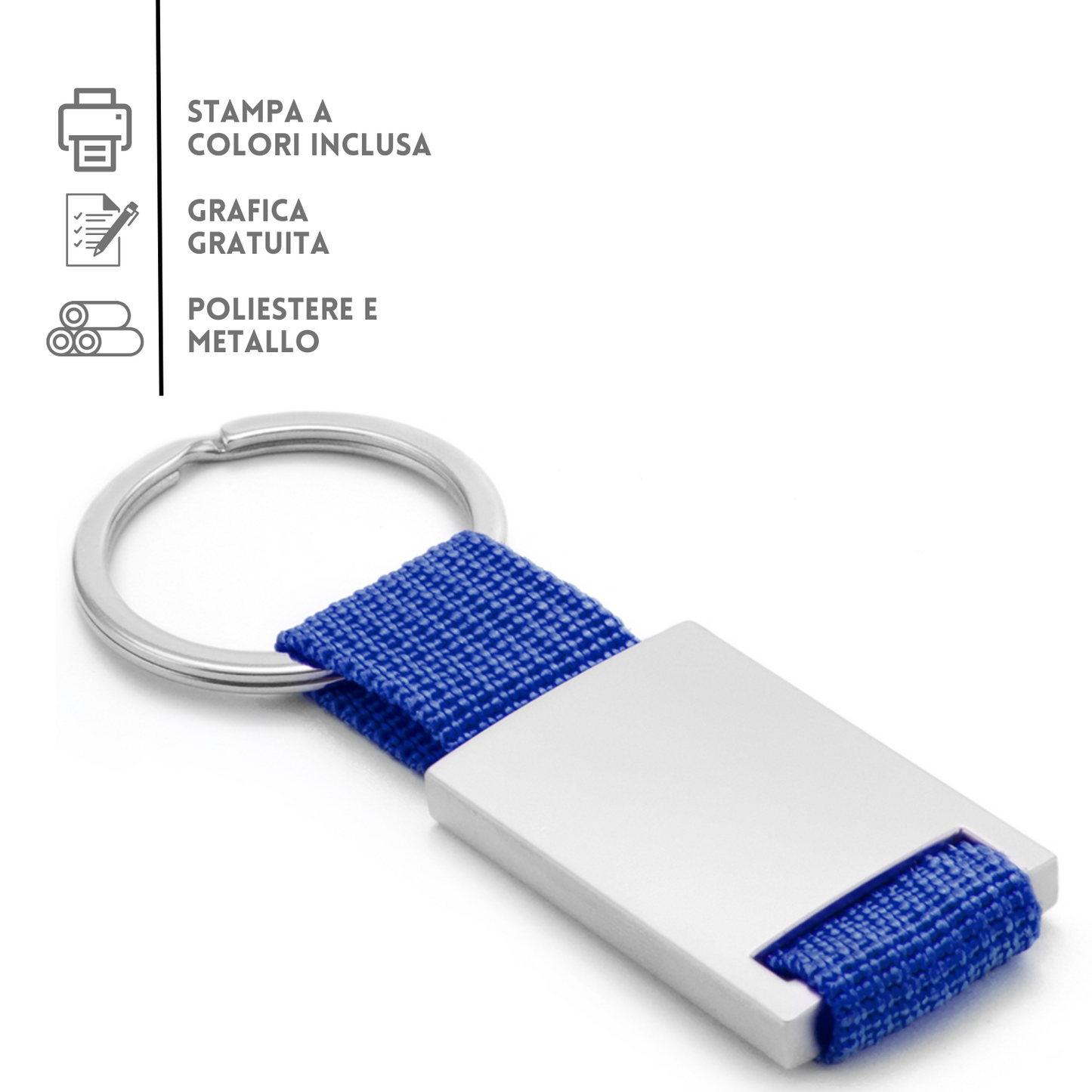 Portachiavi personalizzati in metallo e nylon | Cod. PE032