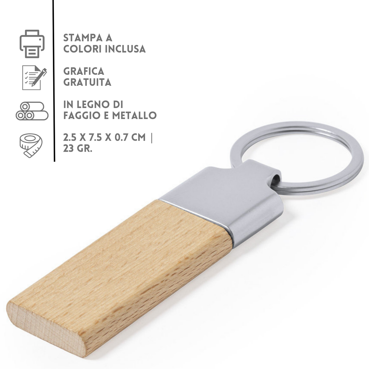 Portachiavi personalizzato in legno 1014