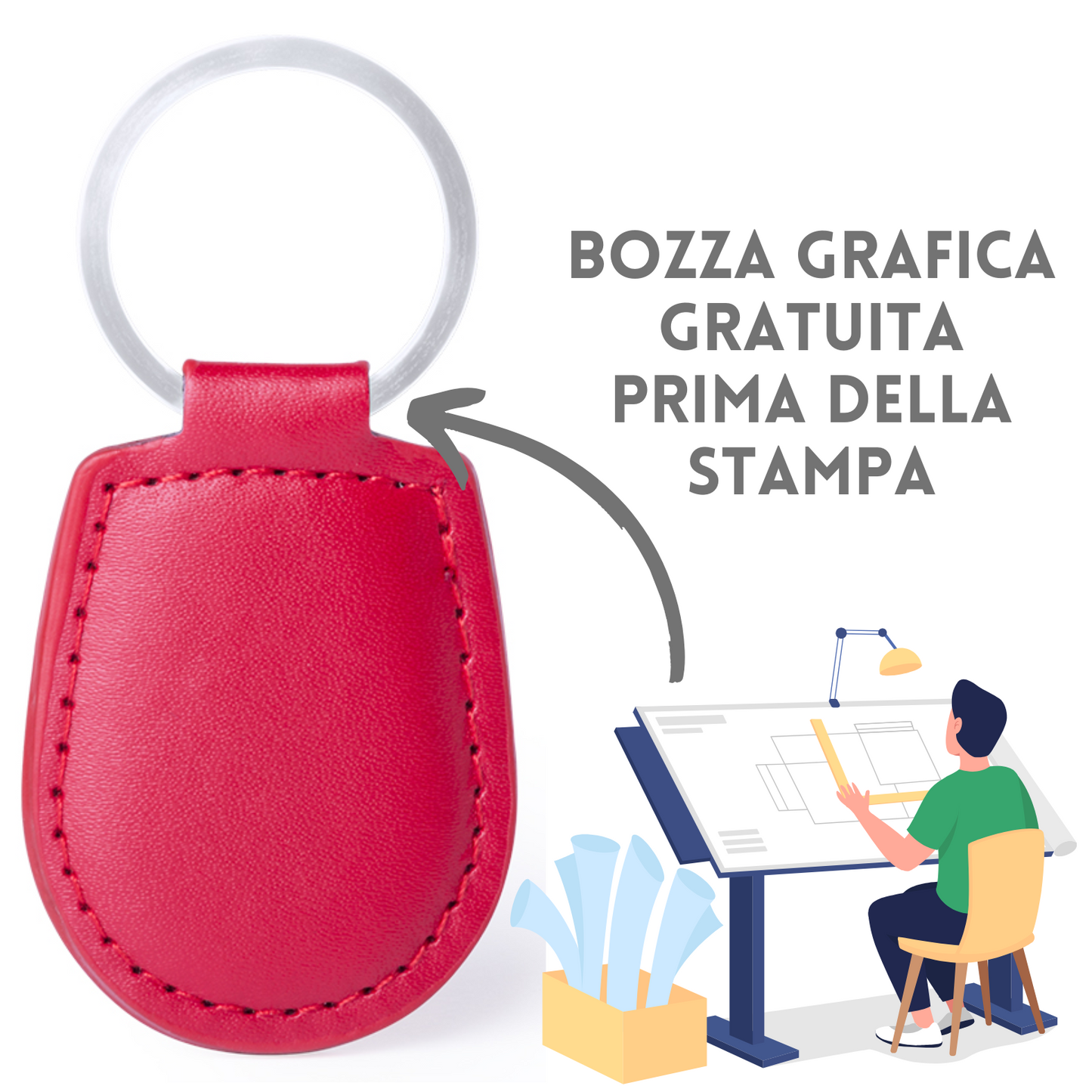 Portachiavi personalizzati in similpelle | Cod. 3724