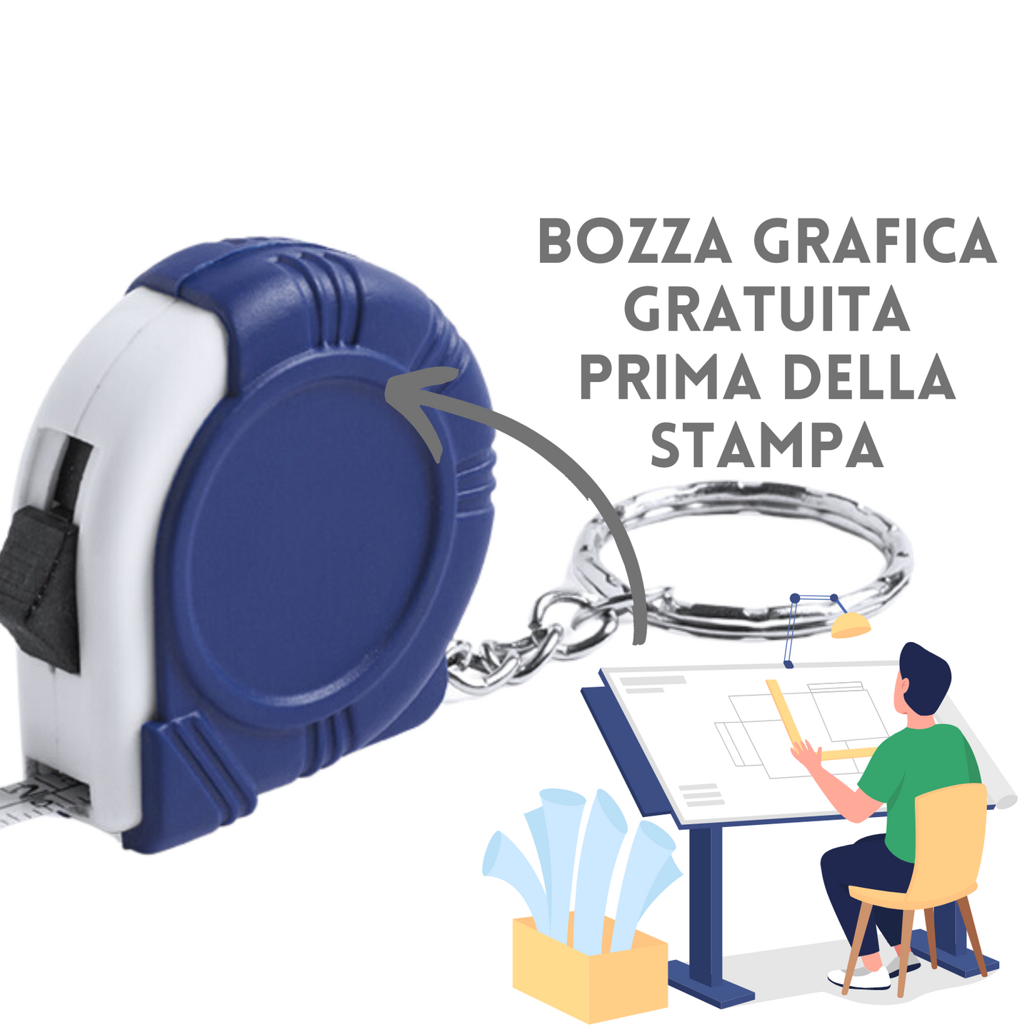 Portachiavi personalizzati flessometro | Cod. 5547