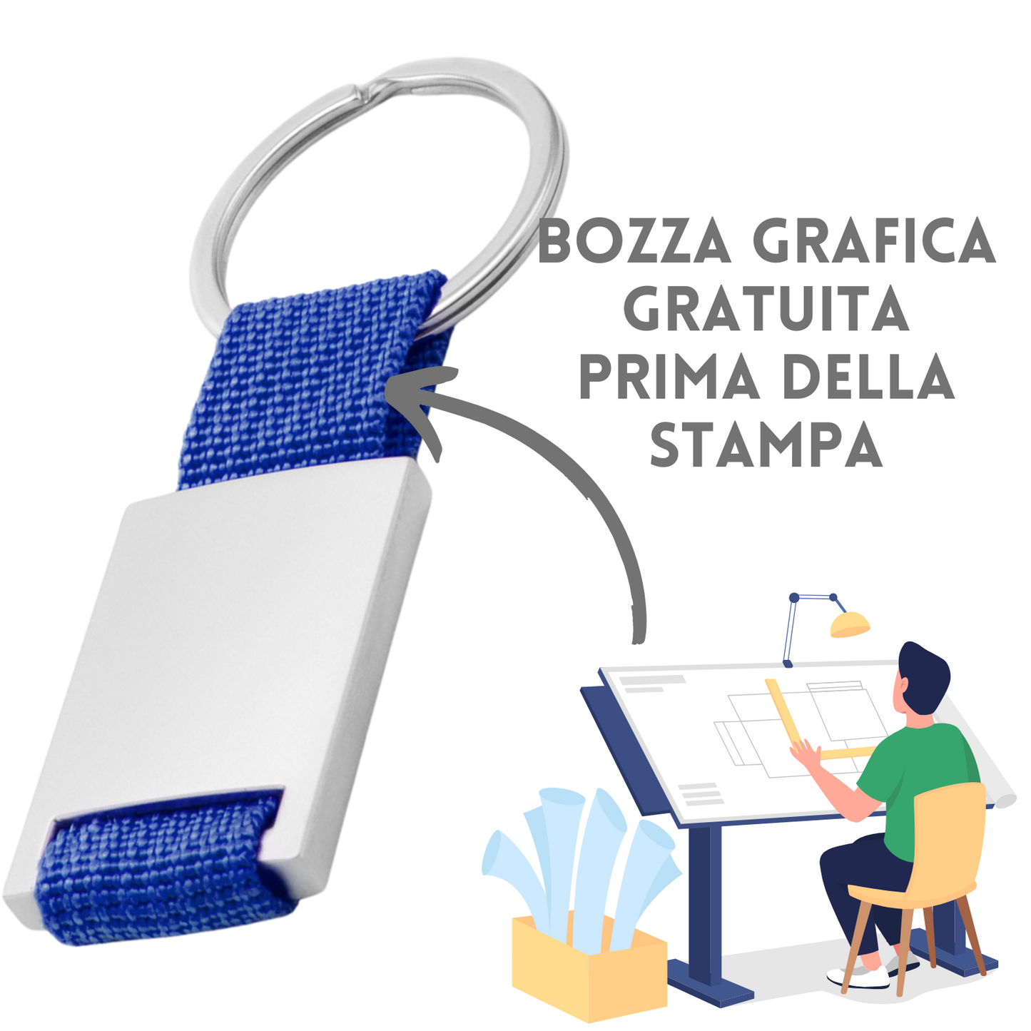 Portachiavi personalizzati in metallo e nylon | Cod. PE032