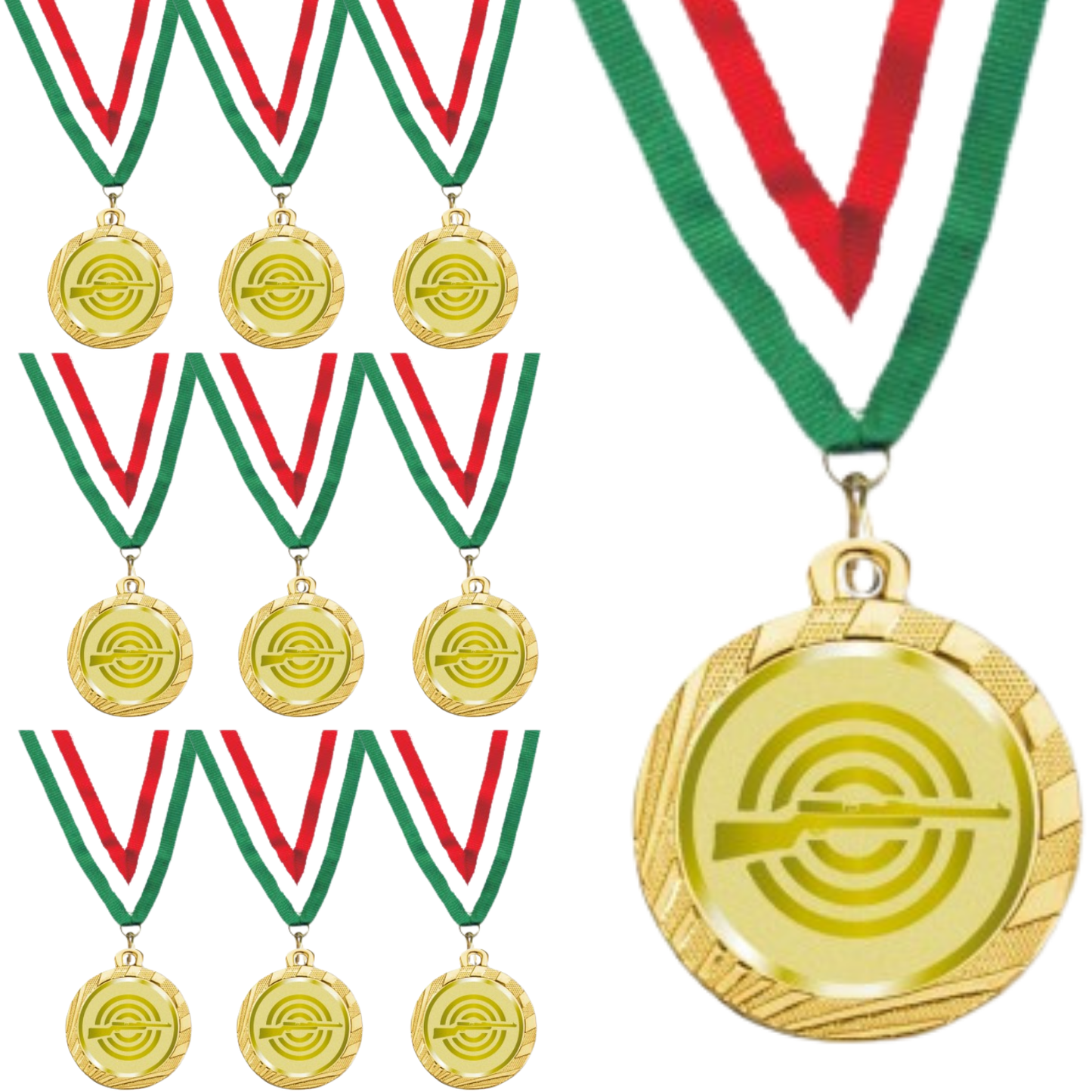 Medaglie Tiro a segno in stock personalizzate 32 mm oro | Cod. 23.001.1XC