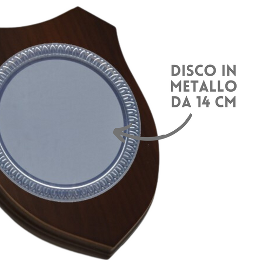 Crest personalizzato 22x18 cm con disco in metallo | Cod. 25.619D