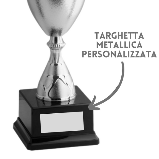 Trofeo moderno lavorazione ruvida e gradone dorato 55 cm | Cod. 2.412