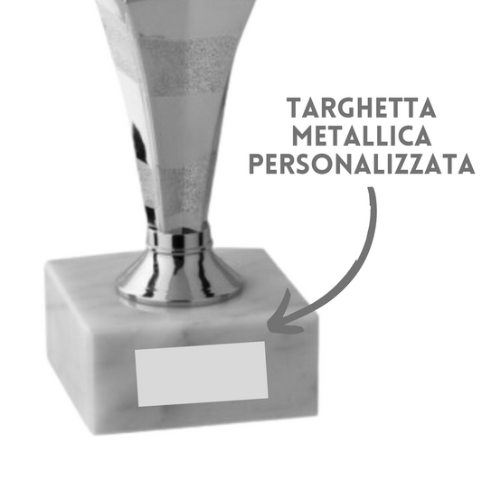 Coppa in metallo 40 cm base in marmo fine serie | Cod. 10.002