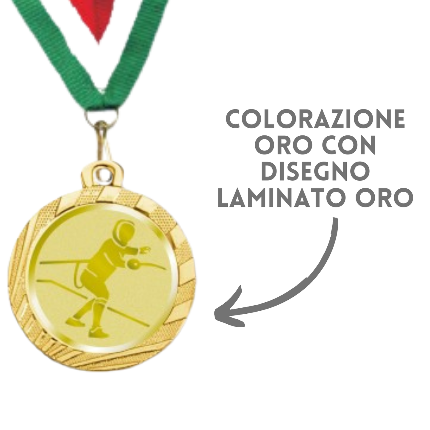 Medaglie gara di scherma in stock personalizzate 32 mm oro | Cod. 23.001.1XV