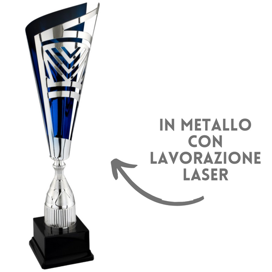 Coppa trofeo bicolore a lavorazione laser 61 cm | Cod. 2.552