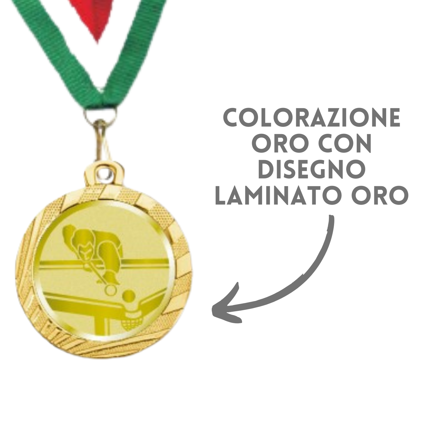 Medaglie Biliardo in stock personalizzate 32 mm oro | Cod. 23.001.1XR