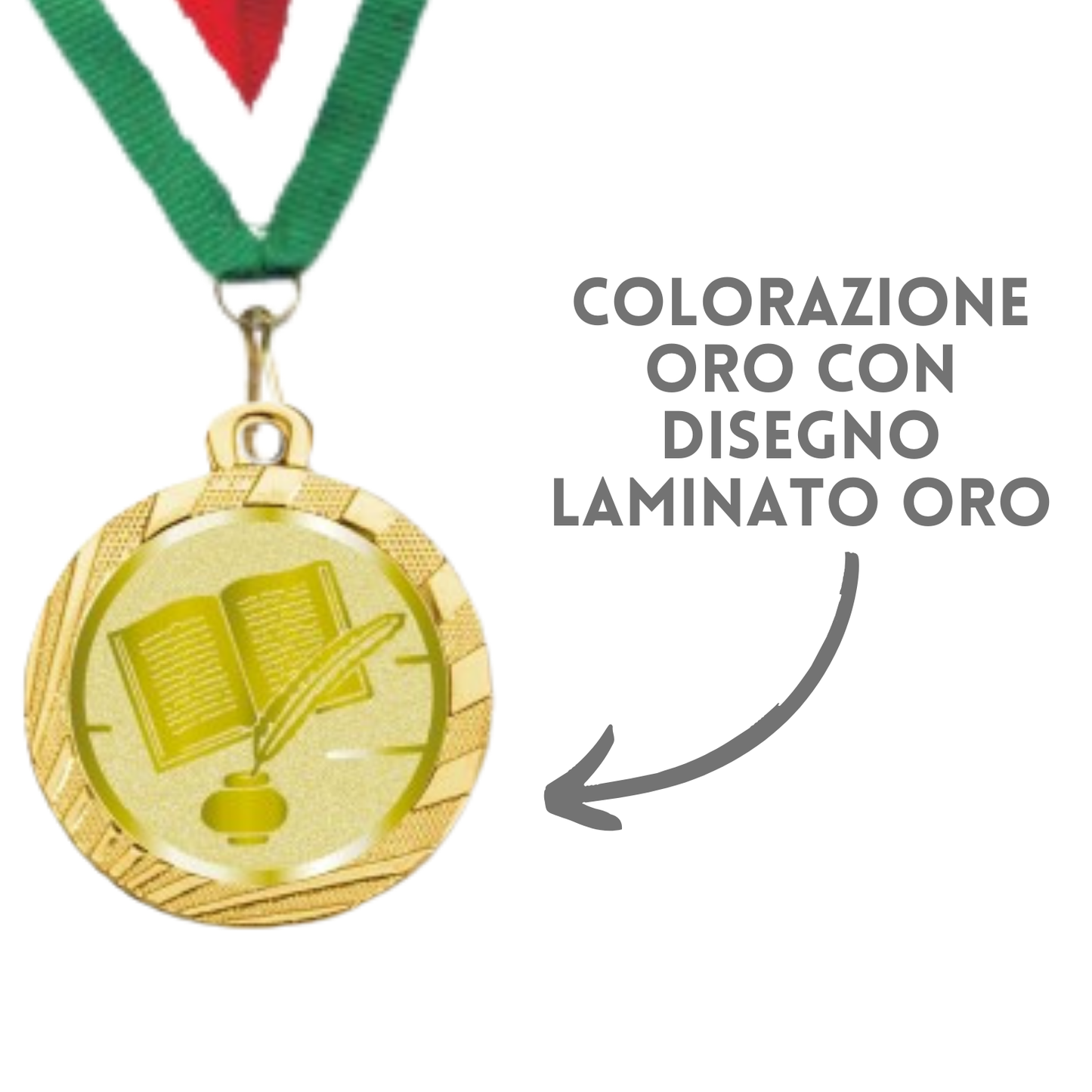 Medaglie Premio Letterario in stock personalizzate 32 mm oro | Cod. 23.001.1XP