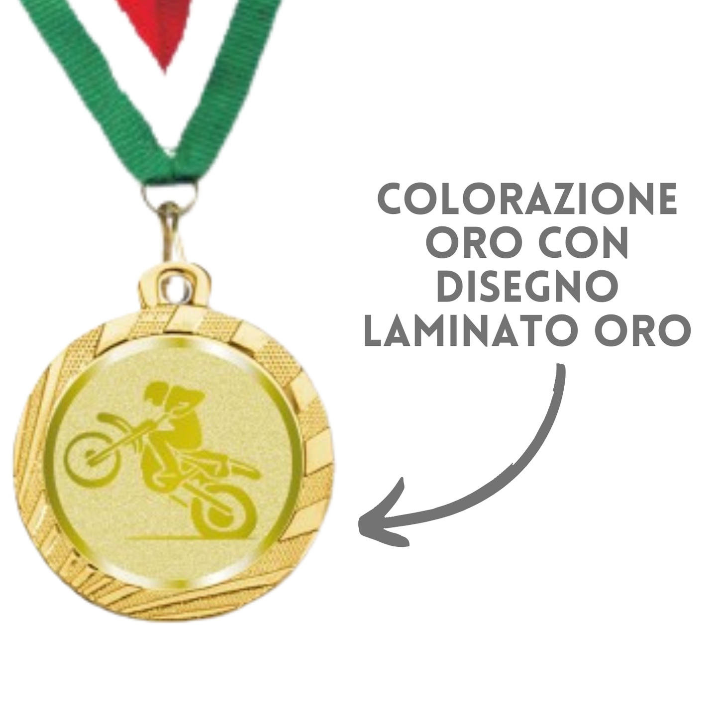 Medaglie Pesca in stock personalizzate 32 mm oro | Cod. 23.001.1XI