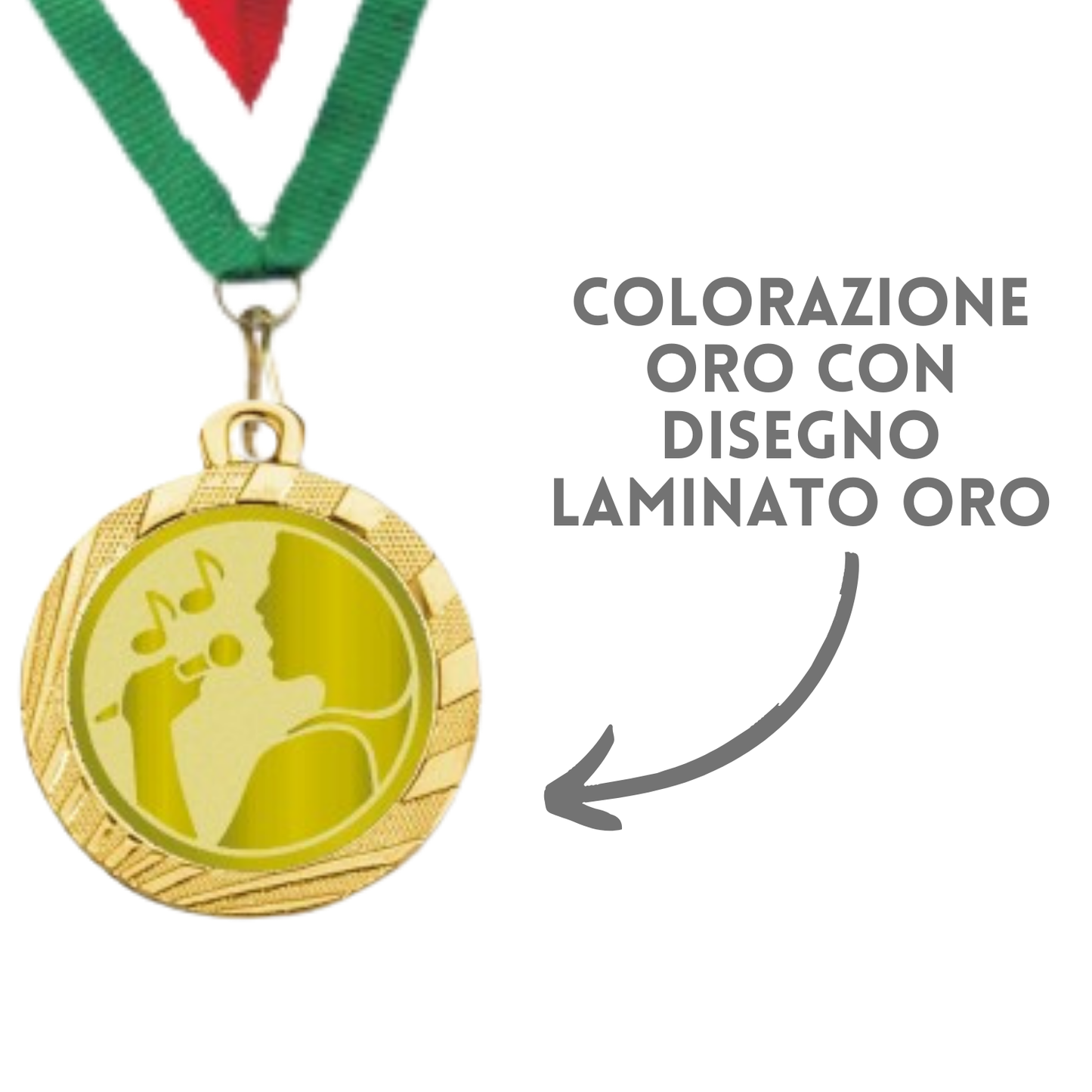 Medaglie gara canora in stock personalizzate 32 mm oro | Cod. 23.001.1XT