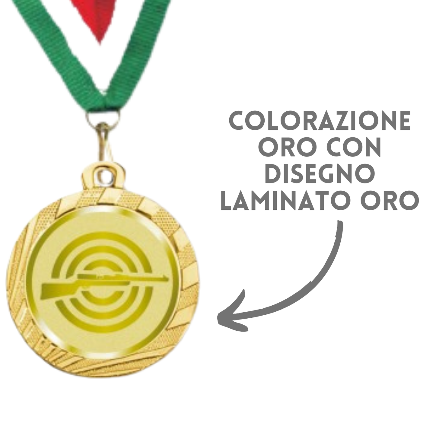 Medaglie Tiro a segno in stock personalizzate 32 mm oro | Cod. 23.001.1XC
