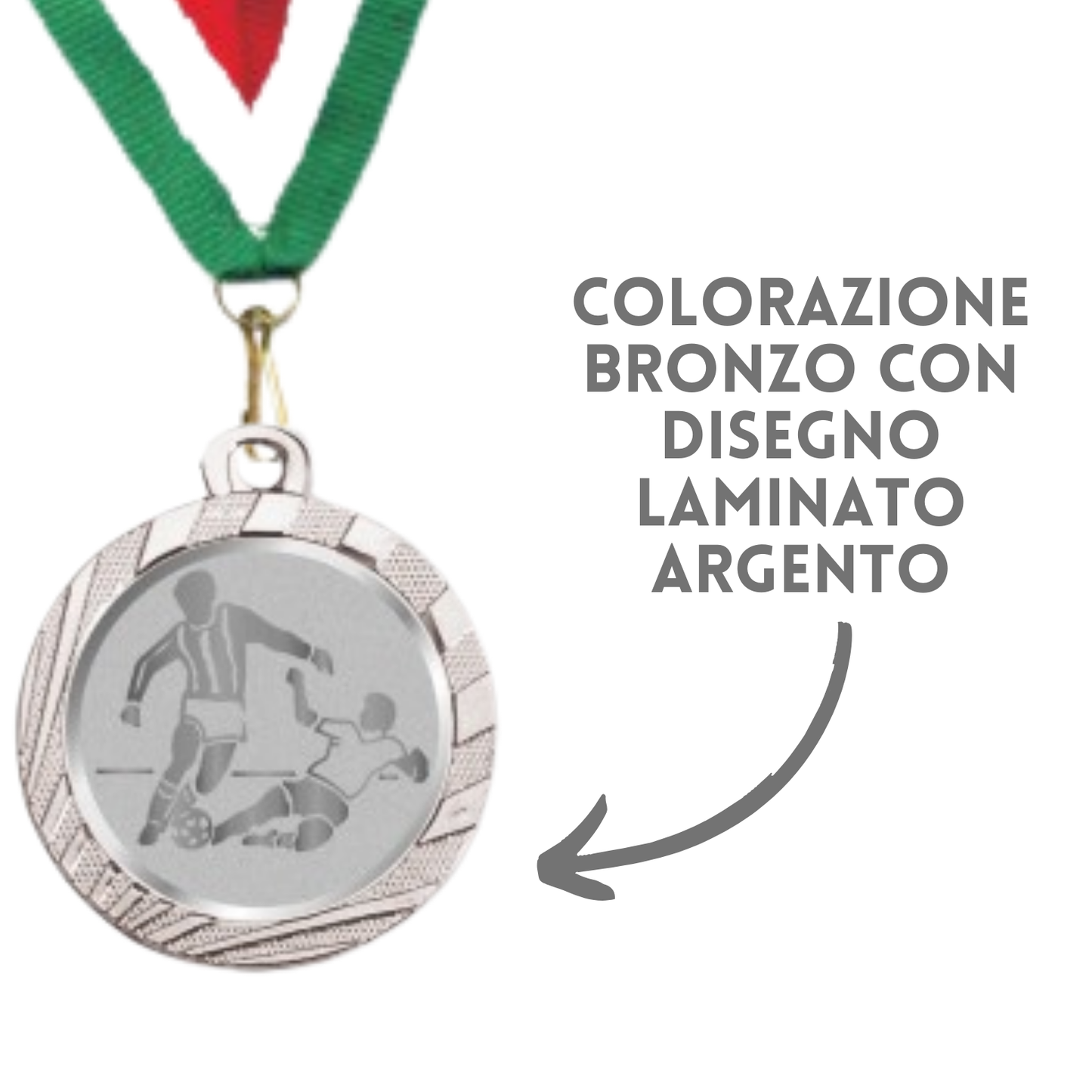 Medaglie Calcio in stock personalizzate 32 mm argento | Cod. 23.001.1CS