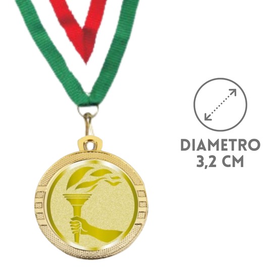 Medaglie Vittoria in stock personalizzate 32 mm oro | Cod. 23.001.1OL